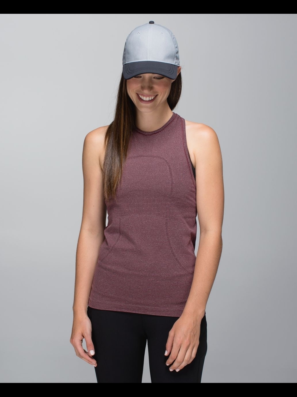 Lululemon Sincerely Stripe Burgundy Racerback Tank Top - Size Large (L) No Tag